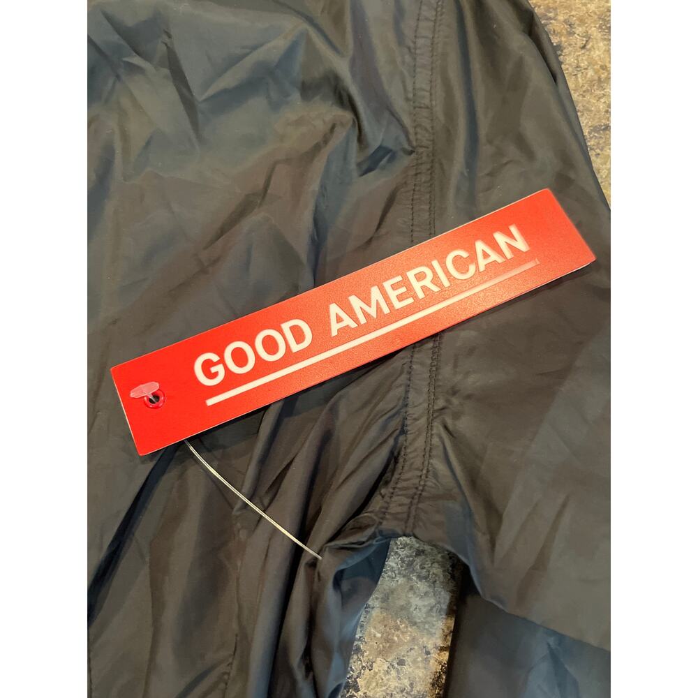 Good American NEW Black Sheer Pleat Windbreaker Jacket Size XS (0) - Picture 6 of 8